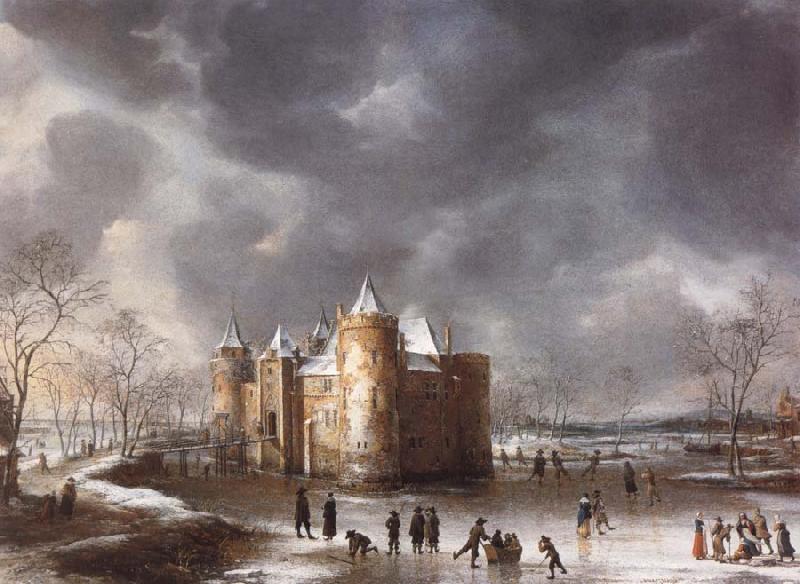 Jan Abrahamsz. Beerstraten The Castle of Muiden in Winter France oil painting art